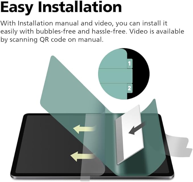 [2 Pack] Paperfeel Screen Protector For Samsung Galaxy Tab S10 FE / Tab S9 FE 10.9 Inch, Anti-Glare Matte PET Film for Drawing and Writing Like on Paper, High Touch Sensitivity, Easy Installation