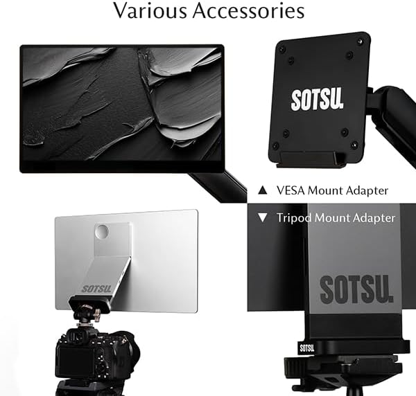 SOTSU FlipAction Go 14" Premium Portable Monitor SFA14PMSB | Robust but Lightweight | Tempered Glass Cover | 1080p | 400 Nits | 100% sRGB | 5W | Super Versatile | USB C or Mini HDMI