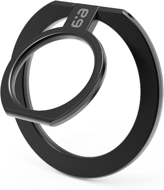 PureGear Magnetic Phone Grip, Magnetic Phone Ring Stand, Phone Ring Holder for MagSafe iPhone 16, 16 Pro, 15, 15 Plus, 14, 14 Plus, 14Pro, 14ProMax, 13, 12, Adjustable Kickstand(Black)