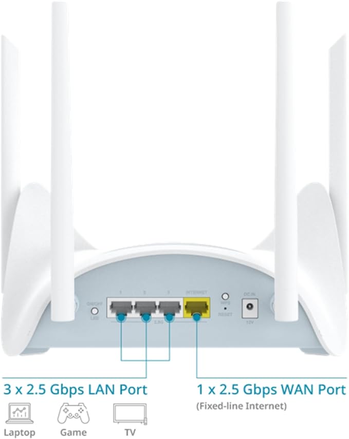 D-Link BE9500 Tri-Band Wi-Fi 7 Smart Router (R95) – Sculptured-Wing Design, 2.5 GbE, Self-Optimizing Mesh, Multi-Link, Multi-Gig, Parental Controls, Alexa/Google Ready