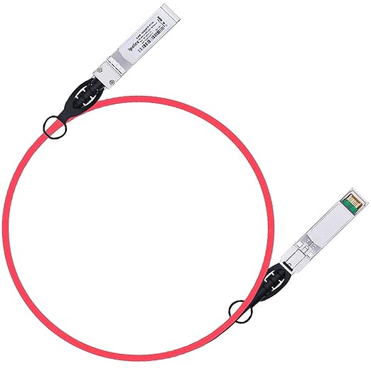 ipolex Colored 10G SFP+ Twinax Cable, Direct Attach Copper(DAC) Passive Cable, 1m (3.28ft) in Red, for Cisco SFP-H10GB-CU1M, Meraki, Ubiquit, Mikrotik, Intel, Fortinet, Netgear and More
