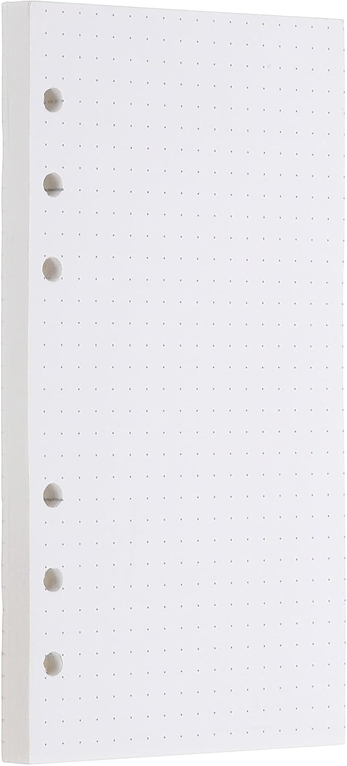 PATIKIL A6 Dot Grid Paper 6-Ring Binder Loose Leaf Planner Filler Paper Planner Inserts, 80 Sheets/160 Pages, Lined