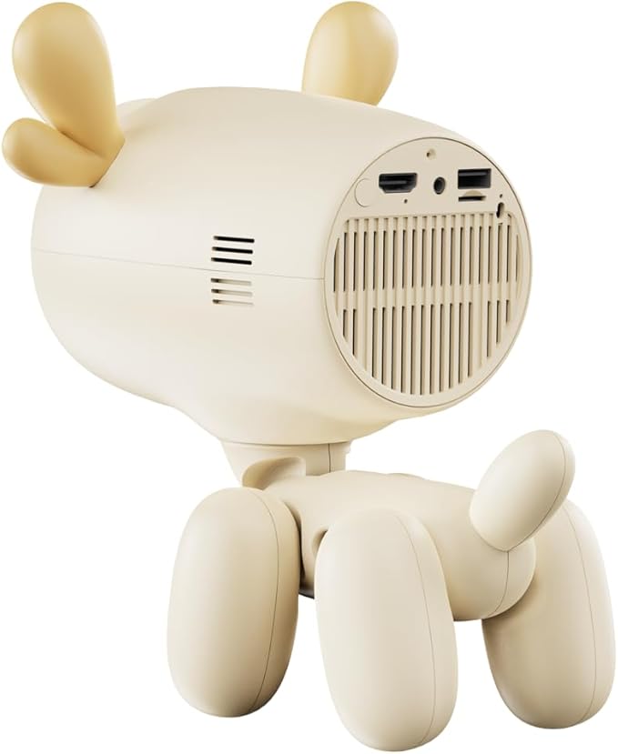 Deer-Shaped Mini Projector, Kids Projector, 720P HD Portable Projector with Cute Antler Design, 160ANSI Lumens, Compatible with iPhone/Android/HDMI/USB