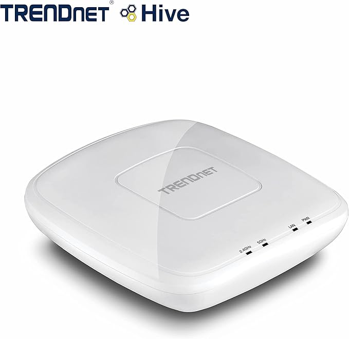 TRENDnet AC1750 Dual Band PoE Access Point, 1300Mbps WiFi AC+450 Mbps WiFi N, WDS Bridge, WDS Station, Repeater Modes, Band Steering, WiFi Traffic Shaping, IPv6, White, TEW-825DAP