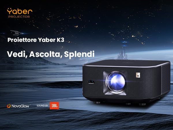 Yaber K3 Pro Projector with Subwoofer set Smart Projector with Google TV, 30W Speaker Sound by JBL, Dolby Audio, Home/Outdoor Movie Projector with WiFi6 and Bluetooth, Netflix 7000+app