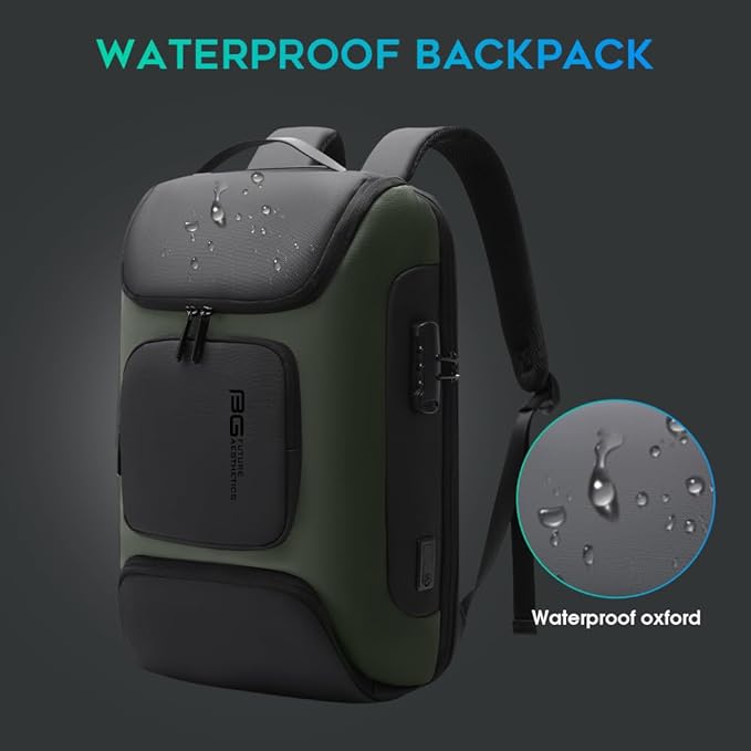 BANGE Business Backpack with USB Charging Port, Anti Theft Laptop Backpacks Fit for 15.6 INCH,Men Travel Backpack with Water Bottle Holder for Men and Women