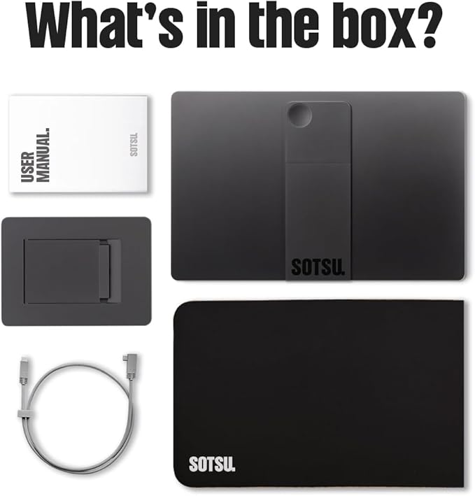 SOTSU FlipAction Elite 16" Portable Monitor | 4K |Super Compact | Pivot Rotate | 3840x2400 DCI P3 | 60Hz | 450 Nits | Full Metal CNC | Perfect Match for Mac and Windows (Space Black)