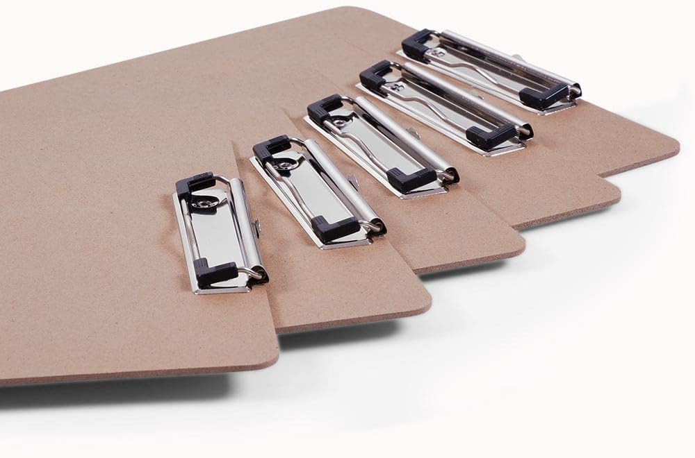 Clipboards Bulk, EZZGOL 36 Pack Letter Size Wood Clipboards, Low Profile Clip, Recycled Hardboard Clipboard with Hang for School Classroom Home