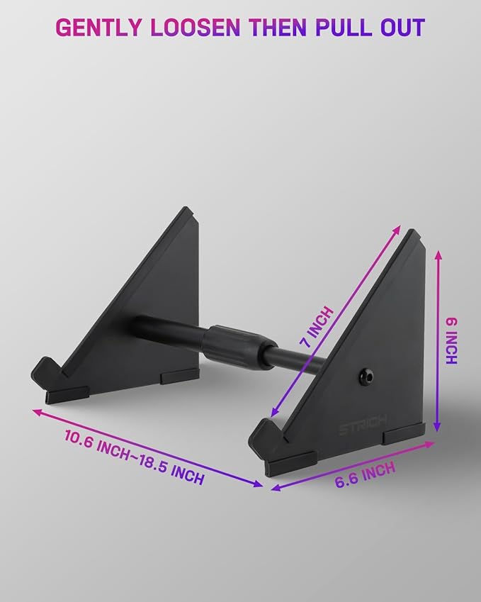 STRICH Desktop Stand for Sampler/Synth/MIDI Controller/Drum Machine, Adjustable Length from 6.6" – 10.6", Black, SDS-10
