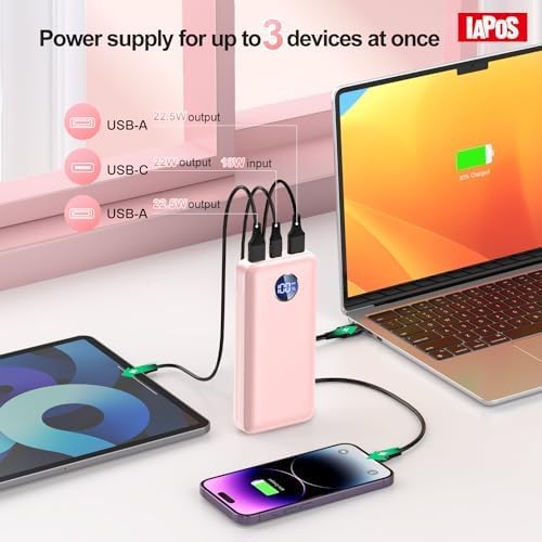 Portable Charger 40000mah Power Bank, USB-C (22.5W) Fast Charging Battery Pack Portable Phone Charger for iPhone 16 Pro/16/15/14/13 Series, Android Samsung Galaxy, Battery Bank for Travel Camping