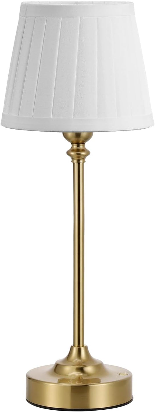 Cordless Table Lamp Rechargeable Gold - 1 Pack Brass 4000mAH Battery Operated Lamp for Decor, 3000K Stepless Dimming Touch Control Wireless Lamp for Bedroom, Dining Table, Counter, Living Room