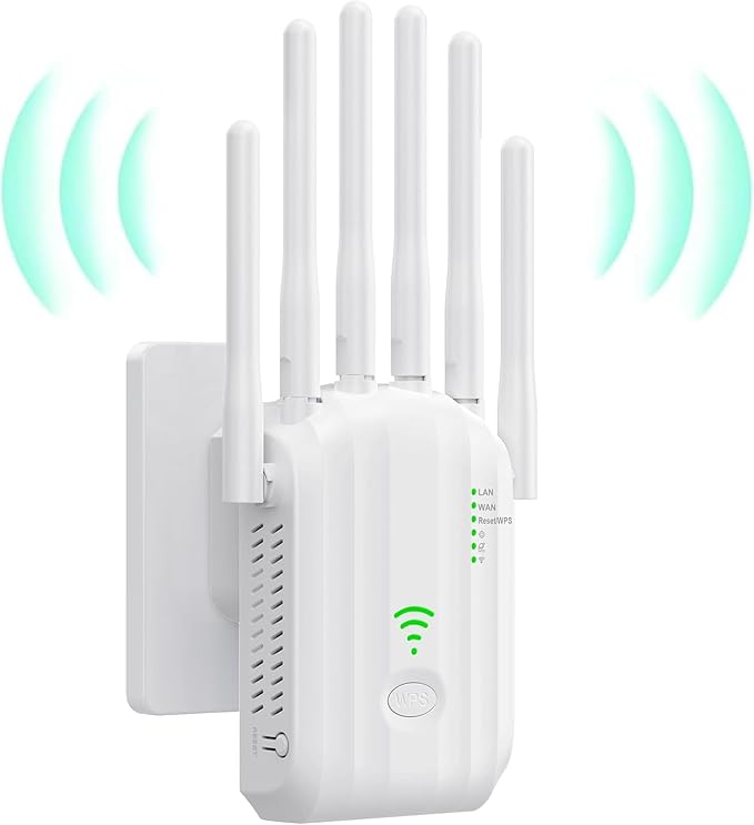 WiFi Extender,WiFi Extender Signal Booster for Home Covers up to 10000 sq.ft & 88+ Devices, New 6X Faster Wireless WiFi Repeater with Ethernet Port, WiFi Booster Compatible with All Routers (White)