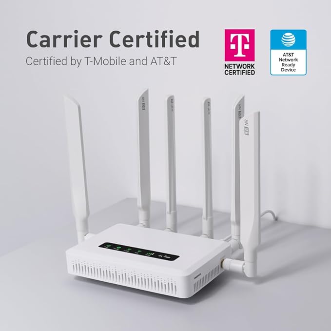 GL.iNet GL-X3000 (Spitz AX) Cellular Gateway 5G Router for House & RV, Wi-Fi 6, Detachable Antennas, Dual-SIM, T-Mobile & AT&T IoT Device Certified, Family/Rural Area/Road Trips