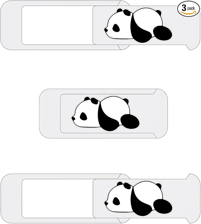 Laptop Camera Cover Slide,Webcam Cover Slide,Protecting Your Privacy Security & Shelter from Breath Lamp – Cute Pattern Design 丨 Fits Laptop & Desktop, PC – Ultrathin for iMac(Cute Panda)