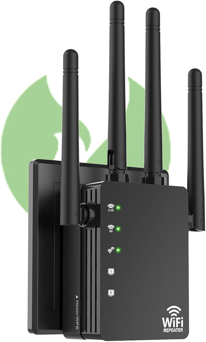 WiFi Extender Signal Booster for Home, WiFi Extender, Long Range up to 12880 Sq Ft and 105 Devices, Internet Extender WiFi Booster, WiFi Repeater with Ethernet Port, Signal Booster(Black)