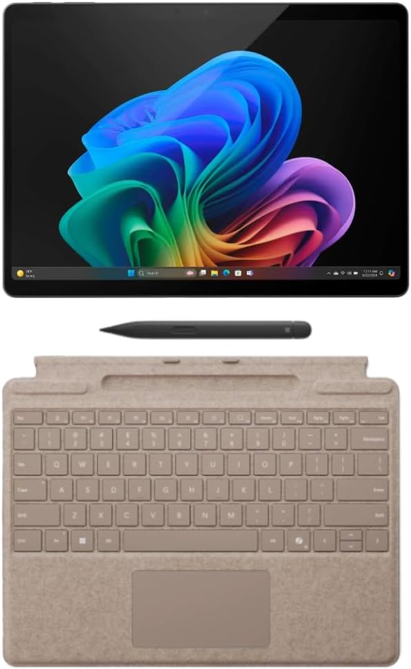 Microsoft Surface Pro 11 Bundle, 2-in-1 Tablet with Pro Keyboard and Slim Pen, Copilot+ PC, 13" Touchscreen OLED Display, Snapdragon X Elite (12 Core), 16GB RAM, 2TB SSD, Windows 11 Pro, Black