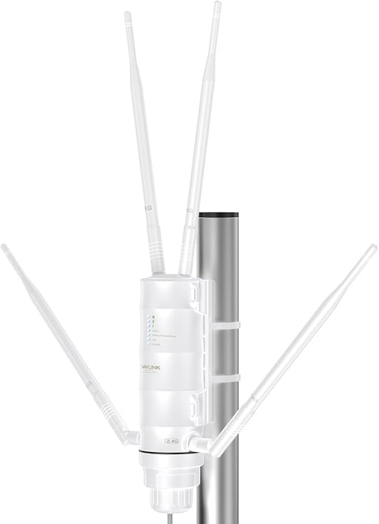 WAVLINK AC1200 Outdoor WiFi Extender Long Range Amplifier, Access Point with POE, High Power WiFi Extender Signal Booster, Supports Router/AP/Repeater Mode for Home Camping/Farm/Yard/RV