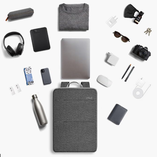 ZINZ Slim & Expandable Laptop Backpack 15 15.6 16 Inch Sleeve with USB Port, Spill-Resistant Notebooks Bag Case for Most 14-16 Inch MacBooks Surface-Books Dell HP Lenovo Asus Computers,D01G02