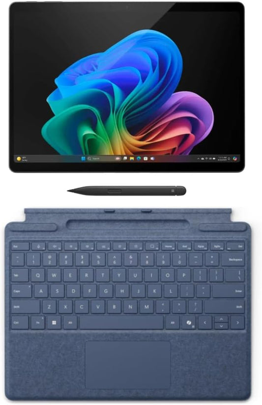 Microsoft Surface Pro 11 Copilot PC Bundle, 13" 2.8K Touchscreen Tablet with Sapphire Pro Keyboard & Slim Pen, Snapdragon X Plus, 16GB RAM, 512GB SSD, Win 11 Pro, Black