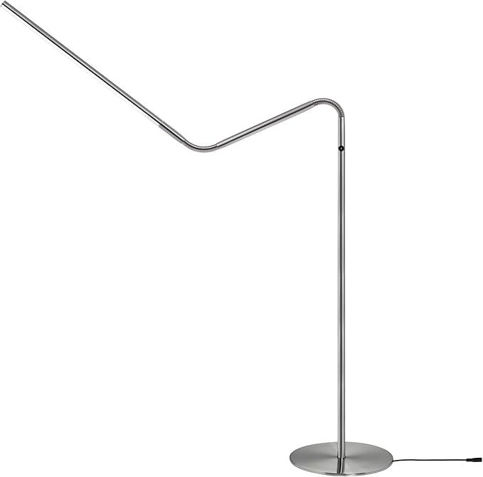 daylight Company Slimline 3 Floor Lamp-LED-80 CRI-Eye Care-4 Brightness Levels, 3,000 LUX at 30 cm, 1,065 LUMENS-4 Step DIMMER Mode, White