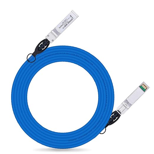 ipolex Colored 10G SFP+ Twinax Cable, Direct Attach Copper(DAC) Passive Cable, 5m (16.4ft) in Blue, for Cisco SFP-H10GB-CU5M, Meraki, Ubiquiti, Mikrotik, Intel, Fortinet, Netgear, D-Link, TP-Link