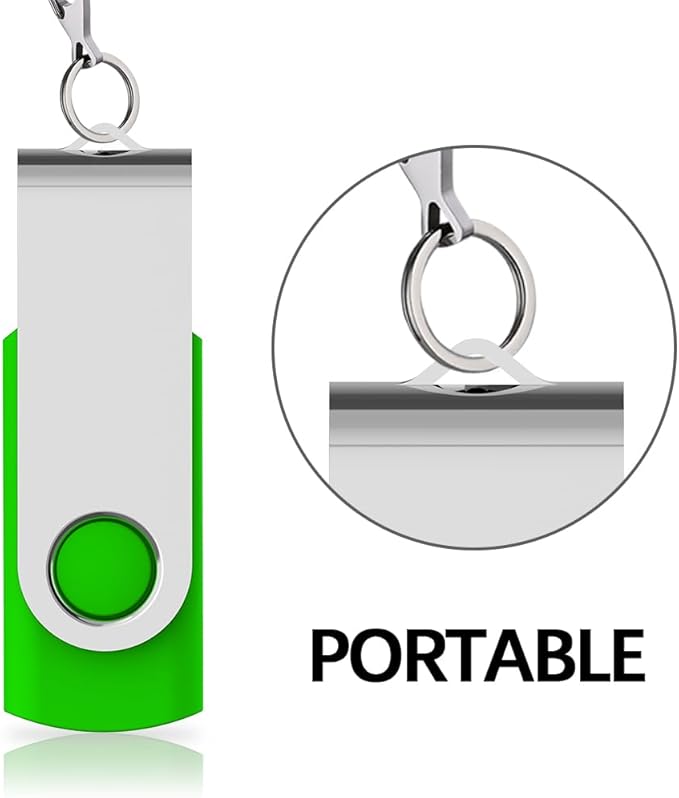 TOPESEL 10 Pack 64GB USB 2.0 Flash Drive Memory Stick Thumb Drives (5 Mixed Colors: Black Blue Green Red Silver)