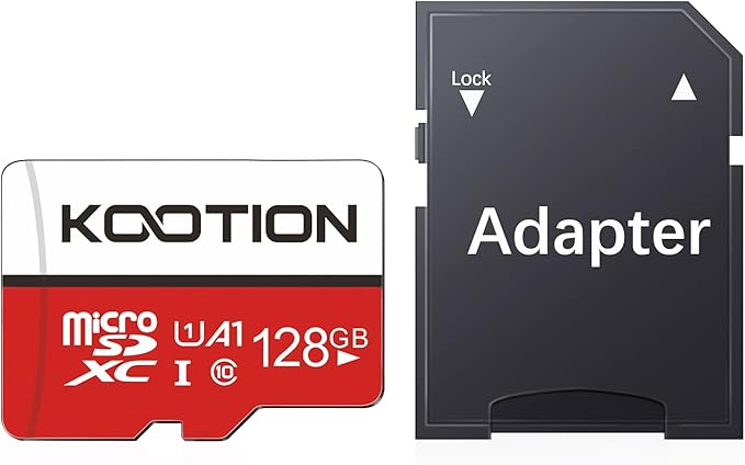 KOOTION 128GB MicroSDXC Memory Card, Class 10 Micro SD Card, U1, C10, High-Speed TF Flash Memory Card with Adapter
