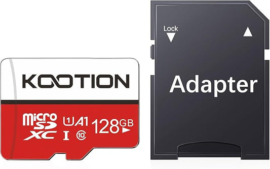 KOOTION 128GB MicroSDXC Memory Card, Class 10 Micro SD Card, U1, C10, High-Speed TF Flash Memory Card with Adapter
