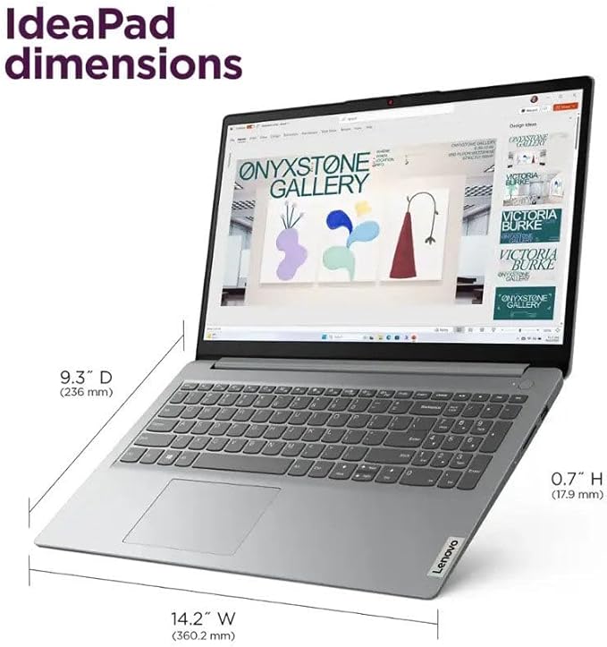 Lenovo 15.6" HD IdeaPad Anti-Glare Screen w/ 1 Year Microsoft 365, 640GB SSD, 12GB RAM, Windows 11 Pro, Up to 9.5 Hours Battery Life, Intel Processor, WiFi 6, HDMI, USB-C, SD Card Reader, w/WOWPC USB