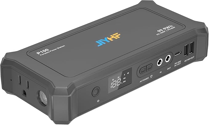 JIYHF Portable Power Bank with AC Outlet - 99.9Wh Backup Battery, 100W AC & 65W USB-C PD Fast Charging Ideal for Outdoor Work
