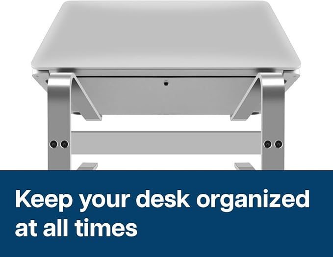 MMOBIEL Laptop Stand Tall - Riser 10 to 18 inches - Ventilated Holder Universal - Laptop Stand for Desk Compatible with MacBook, Notebook, ASUS and More - Incl. Tools - Aluminum