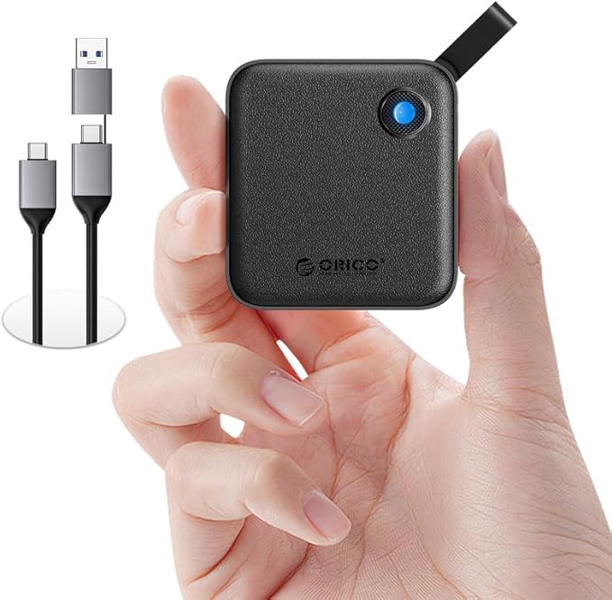 ORICO Portable SSD 4 TB with 2 in 1 USB C Cable, External Solid State Drives, Up to 460MB/s, Status Indicator, Reliable Storage for USB-C Smartphone, Tablet, PC - B5PLUS