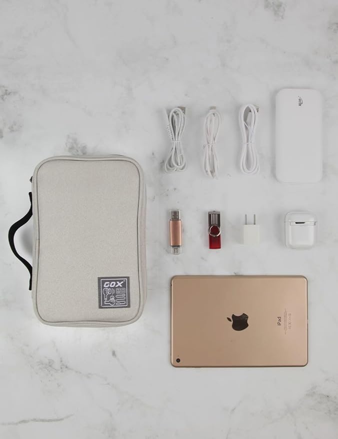 gox Electronic Cable Tech Cord Organizer Travel Case Small Cable Storage Bag for Earbuds Charger Pouch