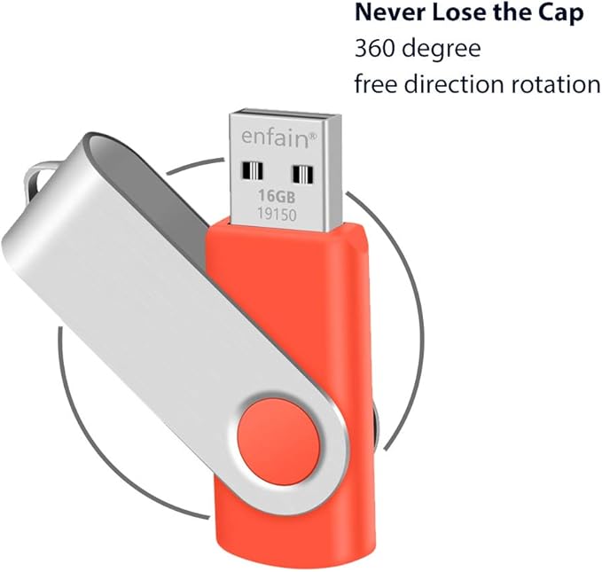 Enfain Red USB Flash Drive 16GB USB2.0 Memory Stick 10 PCS Thumb Drive Bulk Jump Drive Zip Drives, with Led Indicator, Plus 12 Removable Mark Labels (16 GB, Red, 10 Pack)