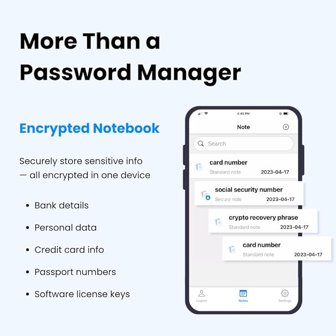 Offline Password Keeper – Secure Bluetooth Drive with Autofill, Store 1,000 Credentials, Military-Grade Encryption for Safe Password Management (White)
