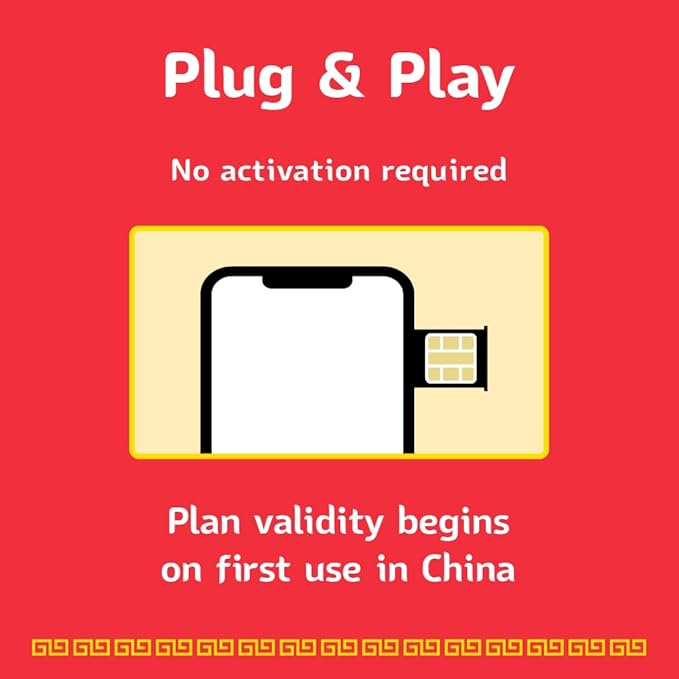 TSIM China SIM Card 10 Days | 1GB/Day 5G Speed | Auto Activating | Hotspot Sharing Allowed | Support Google, Facebook, Whats app and More. Data Only No Voice