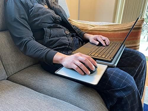 Portable Laptop Lap Pad, Laptop Desk with Retractable Mouse Tray, Sturdy Stable Work Surface for Bed Sofa Couch or Travel