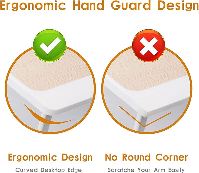 Amaredom Laptop Bed Desk Tray Bed Table, Foldable Portable Lap Desk Notebook Stand Reading Holder with Storage Drawer and Cup Holder for Eating Breakfast on Bed/Couch/Sofa-White Oak