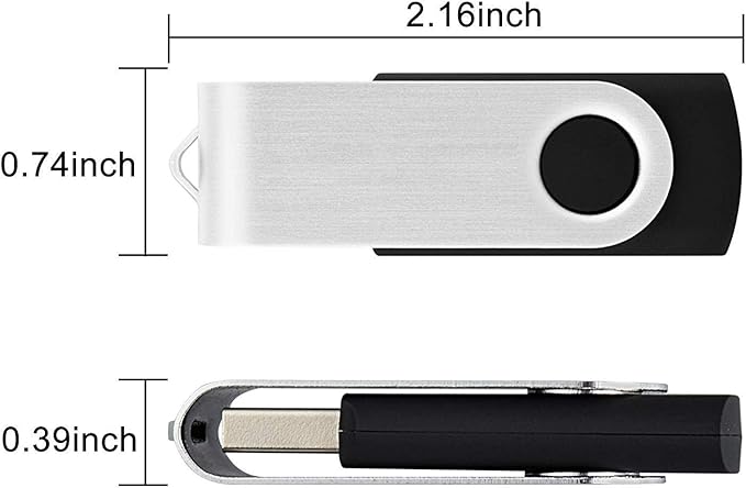 KEXIN 20 Pack 8GB Flash Drive 8G Bulk USB Thumb Drive USB Stick Jump Drive USB 2.0 Flash Drive with Led Indicator, Black