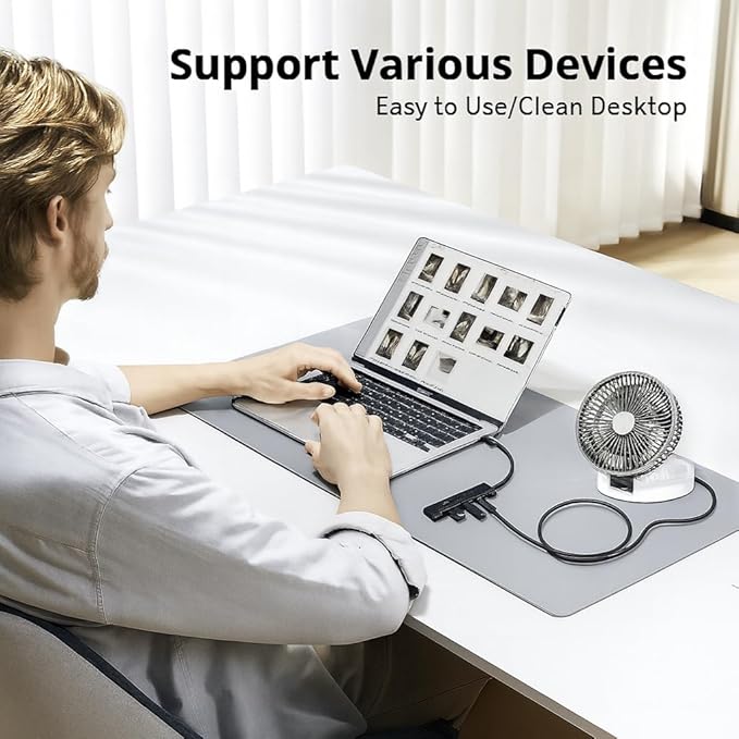 MINT USB-C Hub 4-Port Compact Adapter – 1× USB 3.0 High-Speed + 3× USB 2.0, Ultra-Slim Portable Splitter for Laptop, MacBook, PC