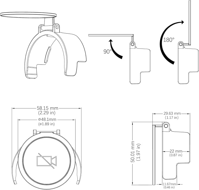 Angetube Webcam Cover - Web Camera Privacy Shutter to Protect Lens and Security Web Cam 967, 967Pro, 962, 963