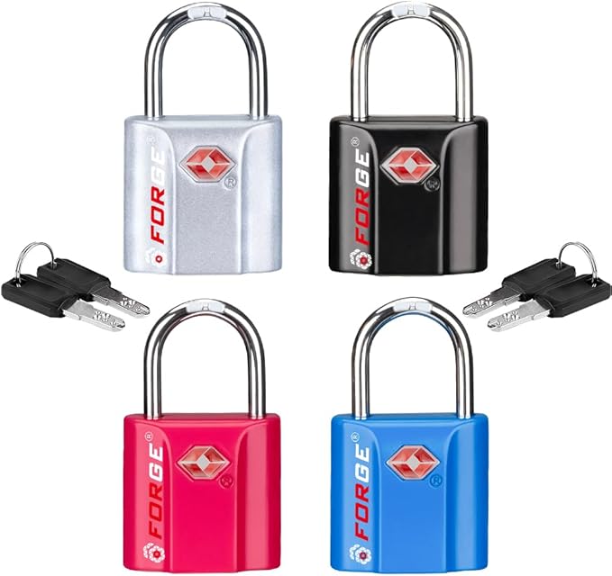 TSA Approved Luggage Locks, Ultra-Secure Dimple Key Travel Locks with Zinc Alloy Body