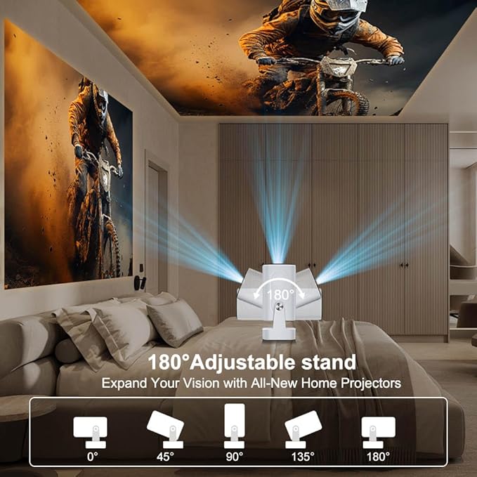 [ Auto Focus / Keystone ] Smart Projector with Wifi and Bluetooth 5.4, SALANGE 1080P Native Projectors 4K, Short Throw Projector w Built in Apps, Android 11, Mini Portable Proyector HY260pro