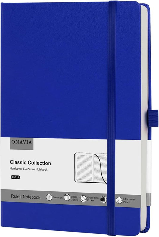 Lined Journal Notebooks for Work, Travel, College, A5 Size 100 GSM Thick Paper, Classic Ruled Journaling Notebook, Hardcover Notepad for Writing 160 Pages, 5.5 x 8.3 inch, Royal Blue