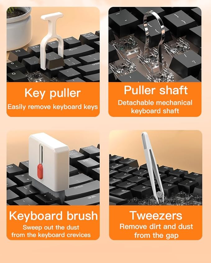 32-in-1 Multi-Functional Cleaning Kit for Electronics inlcuding Headphones,Mobile Phones,Computer,Monitor,Lens and etc, Compact and Portable Design (Black)