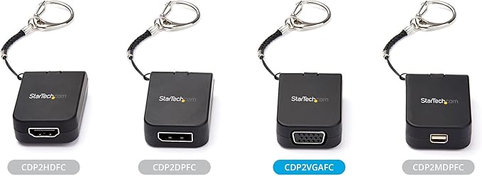 Portable USB-C to VGA Adapter with Quick-Connect Keychain