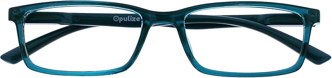 OPULIZE SEE Reading Glasses with Blue Light Blocking for Women and Men, Narrow Frame, Spring Hinges, Computer Gaming Glasses, Turquoise +1.5 (Pack of 1)