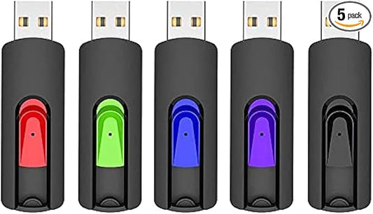 RAOYI 5 Pack 64GB USB Flash Drive, USB 2.0 Memory Stick Thumb Drives Jump Drive Pen Drive for PC Laptop Computer - 64G Multipack