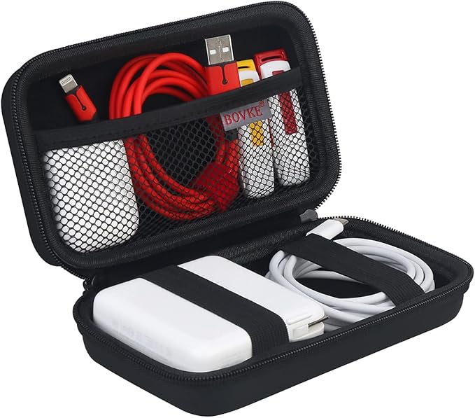 BOVKE Travel Cable Organizer Hard Protective Case