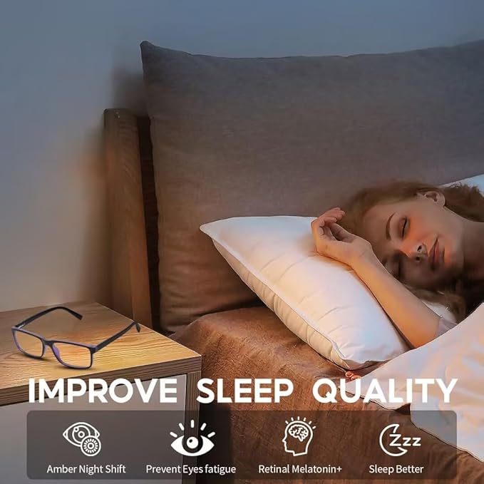 Blue Light Glasses For Women/Men Computer Reading Gaming Glasses Improve Sleep Reduce Eye Strain Gift Package Purple